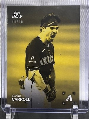 2025 Topps Black and White Corbin Carroll Yellow Parallel /75 #027 D-backs