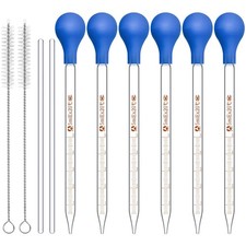 Glass Droppers Pipettes Graduated Lab Dropper Glass Liquid Pipette with Big R...