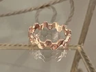 Vintage Rose Tone 925 Sterling Silver Geometric Band Ring 2.6 Grams Size 9.25