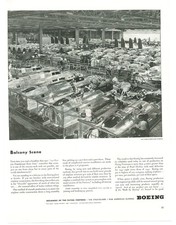 1943 Boeing B-17 WW2 Vintage Print Ad Flying Fortress Factory Assembly Line