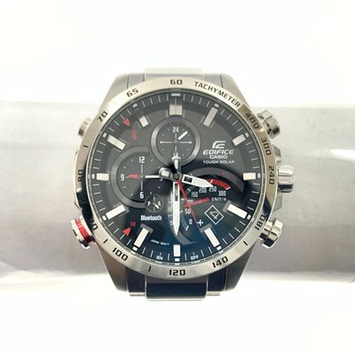 Used CASIO EDIFICE Time Traveler Solar Quartz Mobile Link Watch EQB 501 Silver x
