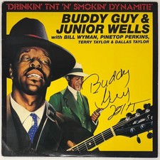 Buddy Guy Signed Autograph Drinkin' TNT 'n' Smokin' Dynamite Vinyl Album JSA COA