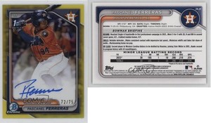 2024 Bowman Chrome Prospect Yellow Refractor /75 Pascanel Ferreras #CPA-PF Auto