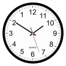 Black Backwards Wall Clock Runs Counterclockwise 12 Inch Silent Non Ticking B...