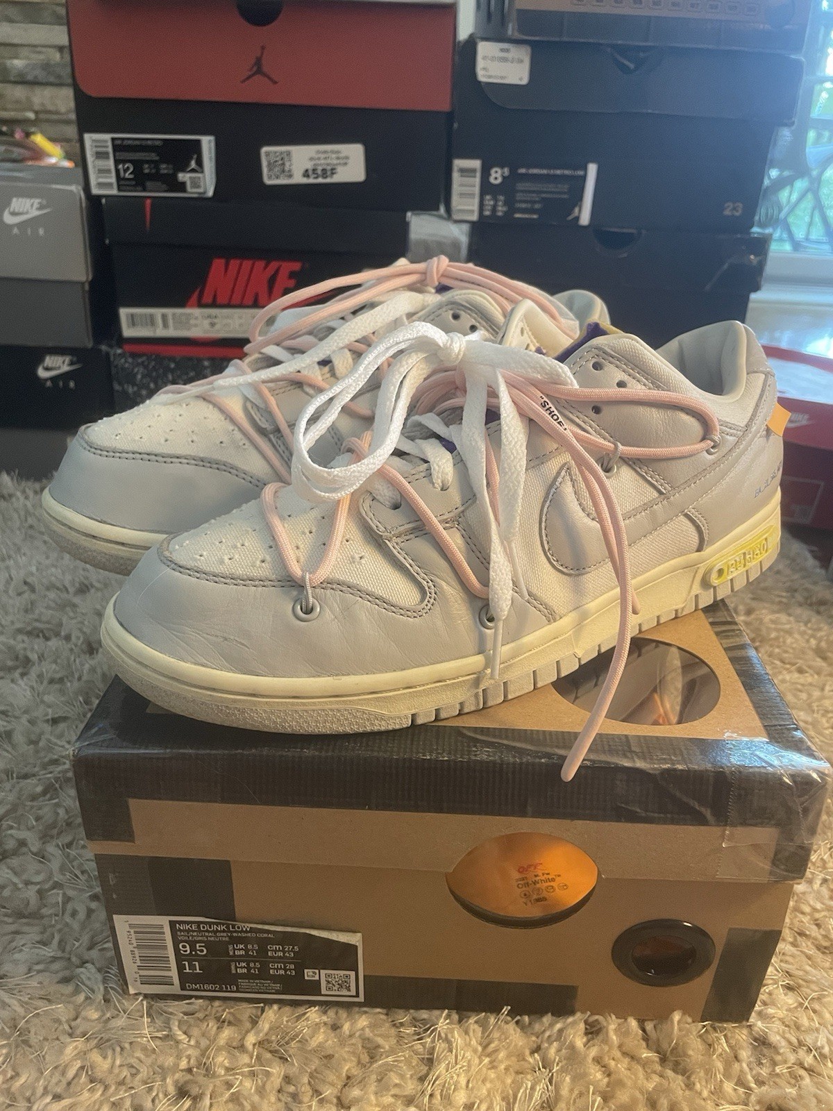 OFF WHITE X NIKE Taglia 9.5 Nike Off White x Dunk Low "Lotto 24"