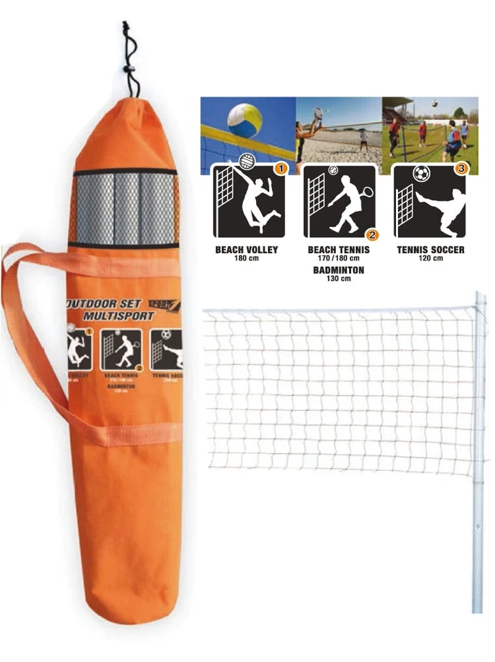 MANDELLI Campo Rete Portatile Outdoor Multisport Beach Volley Tennis Spiaggia SPORT ONE