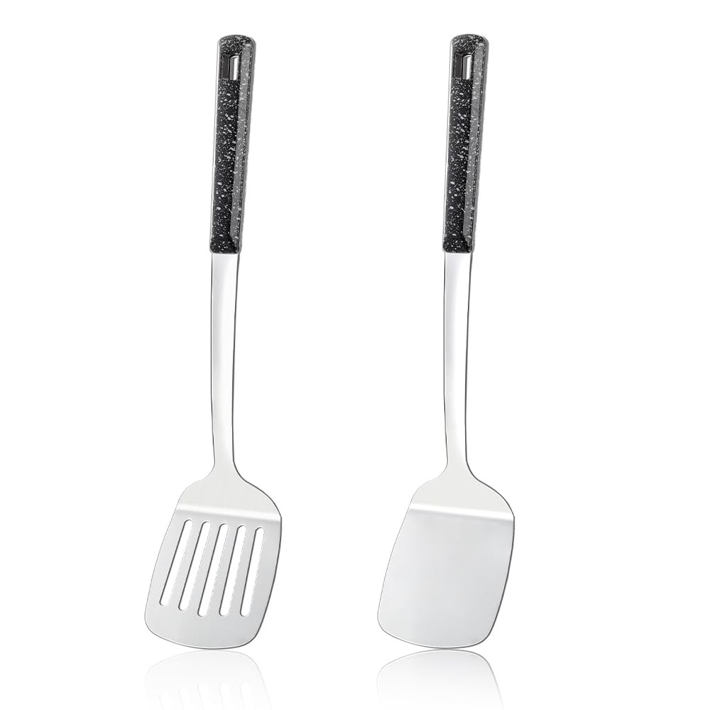 2 Pack metal spatula set, kitchen utensils, cooking utensils,Turner, Slotted ...