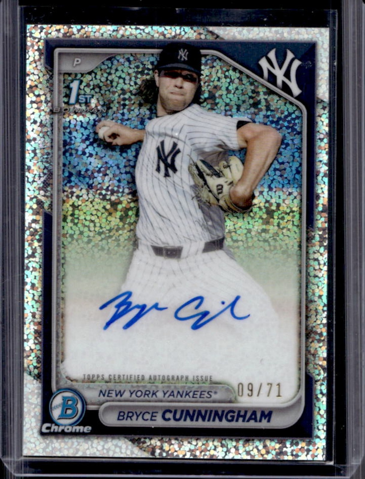 2024 Bowman Draft Bryce Cunningham Chrome Auto Sparkles Refractor 1st #/71