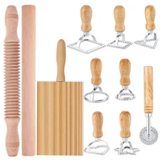 Pasta Making Tool Set of 11 Ravioli Maker Cutter Stamp 1 Wheel with 1 Dough