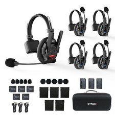 SYNCO XTALK XPRO5 Wireless Intercom Headset System, 500m/1640ft 2.4GHz Commun...