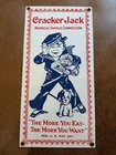 Vintage Ande Rooney Cracker Jack Advertisement Porcelain Enameled Sign 12x6 USA