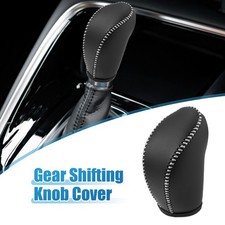 Schaltknauf Abdeckung für Nissan Sentra PU Leder Kohlefaser Muster Weiß