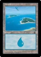 Island B - Medium Play MTG Portal Second Age