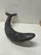 Vintage Carved Wood Blue Whale? Sculpture Figurine Carving 14.5” In Length