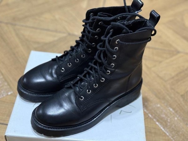 Women Steve Madden Boots Black Leather 39 #NVW8