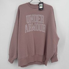 Under Armour Women's Rival Fleece Oversized Logo Crew Neck Sweatshirt Size L NWT