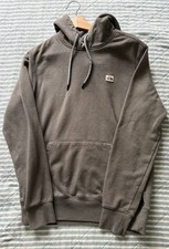 The North Face Men's S Gray Pullover Fleece Hoodie Solid Logo w/ Pockets