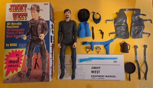 Grey body Jimmy West + 17 Accessories + Manual Marx Mod box Johnny Cousin Gray