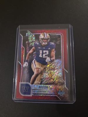 2025 Bowman Chrome U Denzel Boston Red Shimmer 3/5 Washington Huskies WR