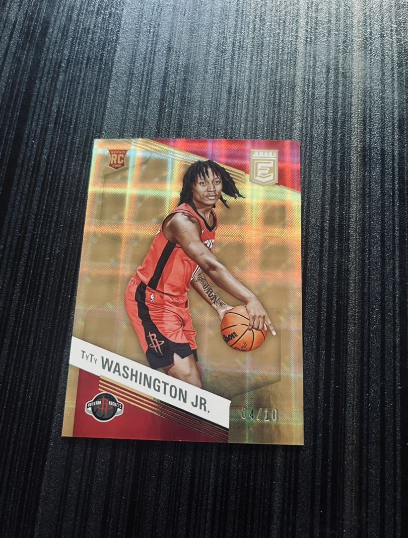 2022-23 Donruss Elite Tyty Washington JR GOLD 04/10 #227 RC Rookie Rockets