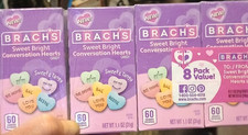 Brach's Sweet Bright Conversation Hearts Candy 8 Pack Tangy Flavor Boxes
