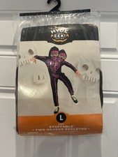 Kids Hyde Eek TWO-HEADED SKELETON Halloween Costume Jumpsuit Size Large New
