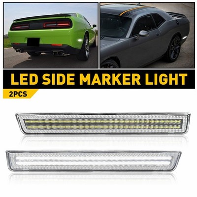 [WHITE] LED Strip Rear Lamp Bumper Side Marker For Light 15-22 Dodge Challenger