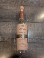 Empty Clear Corked Bottle of Basil Hayden Kentucky Straight Dark Rye Whiskey