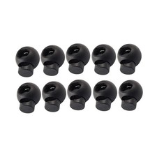25Pcs Round Spring Loaded Cord Locks Plastic Toggles for Tents Backpacks Black