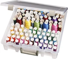 ArtBin Super Satchel Thread Box Versatile 108 Pegs, Portable Design, Transparent
