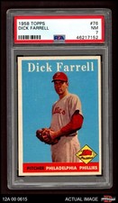 1958 Topps #76 Turk Farrell White Team Phillies COMMON VARIATION PSA 7 - NM