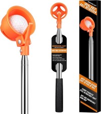 9.01 ft Telescopic Golf Ball Retriever Stainless Steel Orange Water Tool