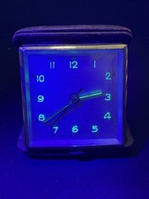 Vintage Atomic Era Estima Reiseuhr UV leuchtendes Zifferblatt Ersatzteile Reparaturen