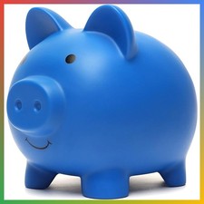 Piggy Bank Coin Bank Boys Girls Plastic Money Large Dark Blue