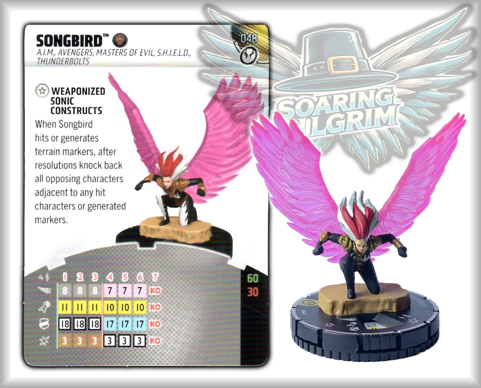 Marvel Heroclix SONGBIRD - 048 - SUPER RARE Thunderbolts Set