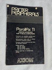 Vtg 1980's Axiom Drukarka Urządzenia peryferyjne Instrukcja Ti-99/4A Parallax TI 16pg Komputer 