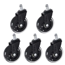 5Pcs Office Chair Caster Rubber Swivel Wheels Replacement Heavy Duty 3 inch