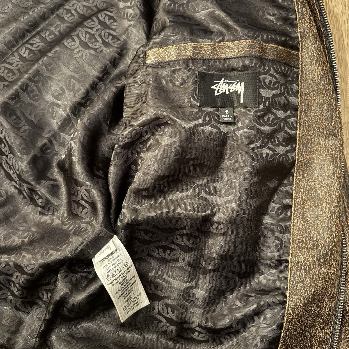 Stussy Club Jacket Coated Cotton Sサイズ　希少 Rare Stussy CLUB JACKET COATED COTTON Men's Size Small Dark Brown