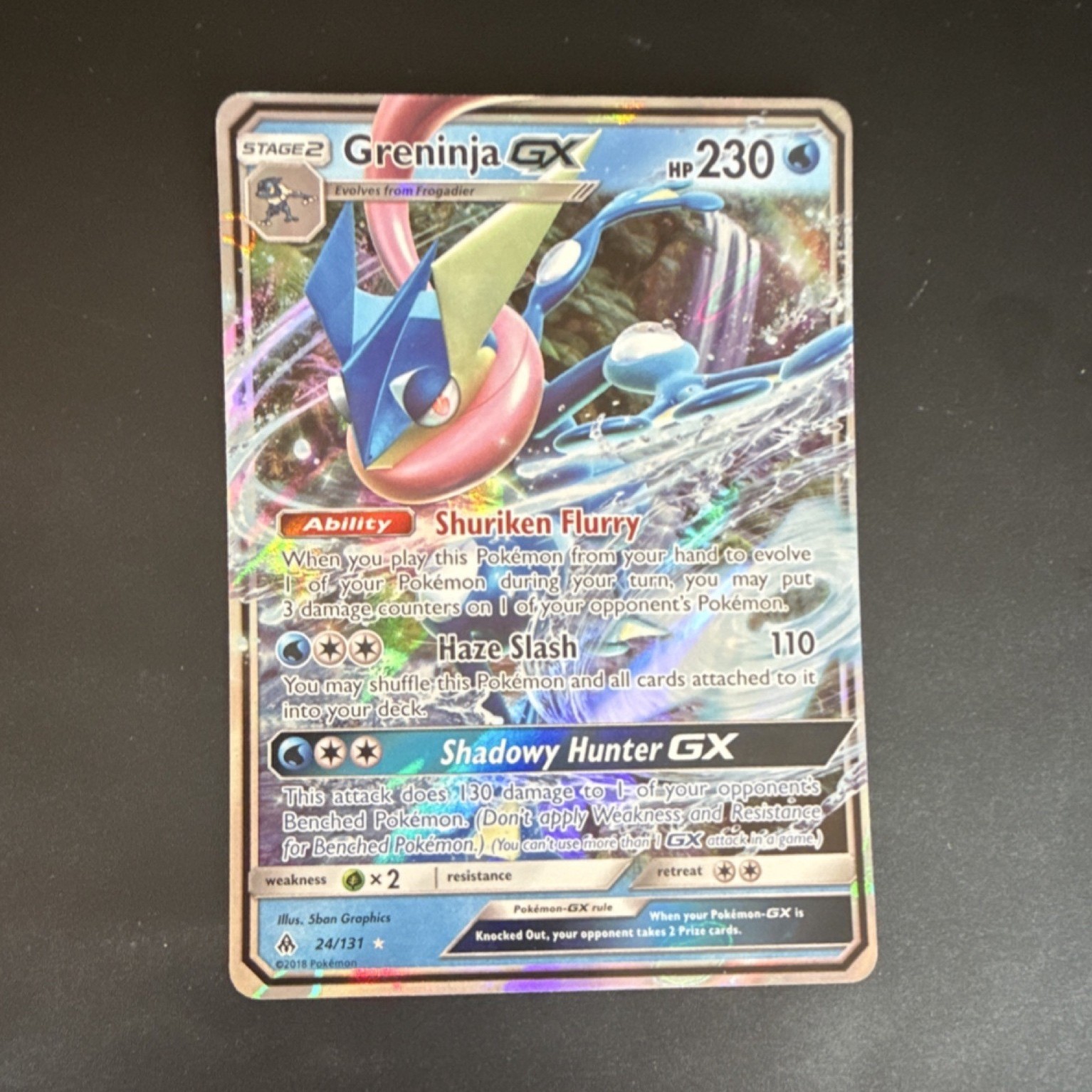 Pokemon Greninja GX Holo Ultra Rare 24/131 Forbidden Light ENG 230 HP