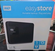 WD WDBAJP0050BBK-WESN Easystore 5TB External USB 3.0 Portable Hard Drive - Black