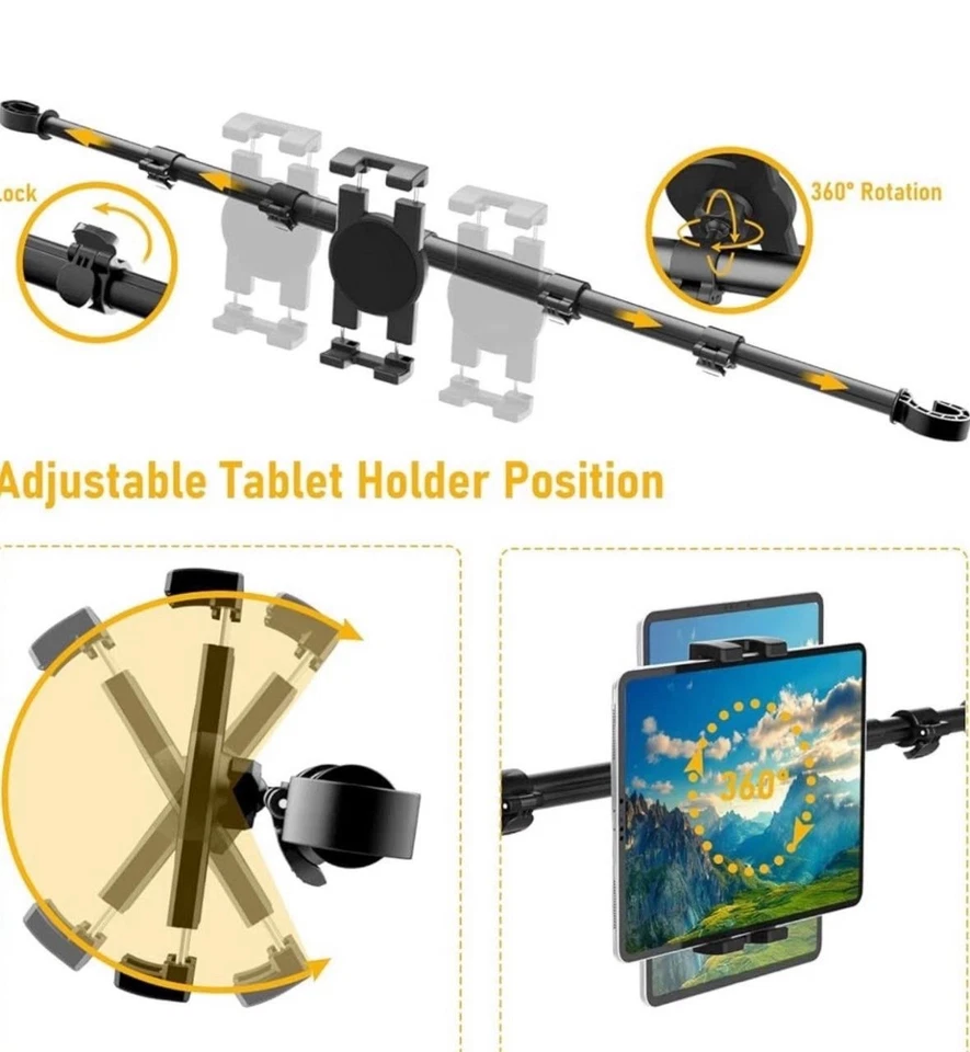 Car Headrest Middle Tablet Mount Between Backseat Holder Reat Seat Tablet Stand - Image 2 of 4