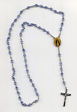Catholic Rosary Blue Glass Beads