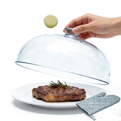MAGJIUKE Glass Microwave Splatter Cover for Food, 10 Inch, OnePiece Integrate...