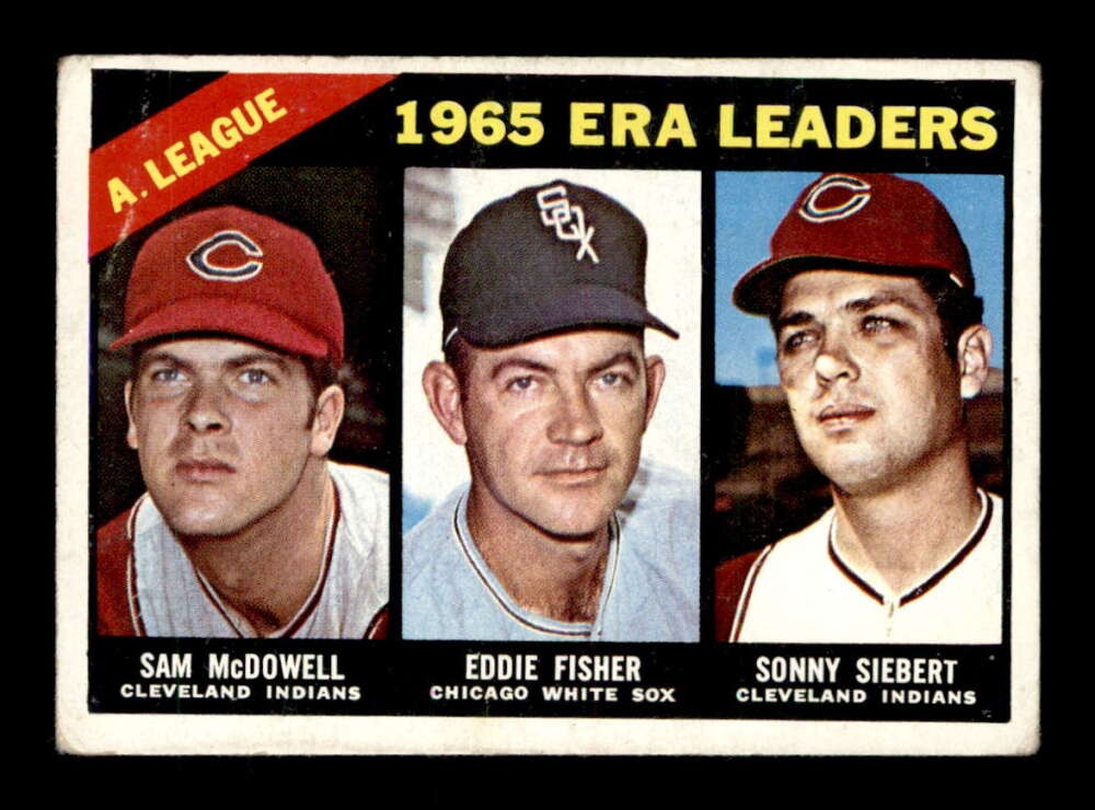 1966 Topps #222 Fisher/McDowell/Siebert AL ERA Leaders VG X2780377