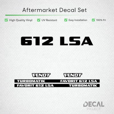 Fendt Favorit 612 LSA Turbomatik Decal Set - Premium 6-Cyl Restoration Vinyl Kit