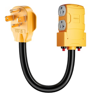 Dryer 4-Prong 30 AMP to 20 Amp 110V Dryer Distribution Adapter, NEMA 14-30P t...