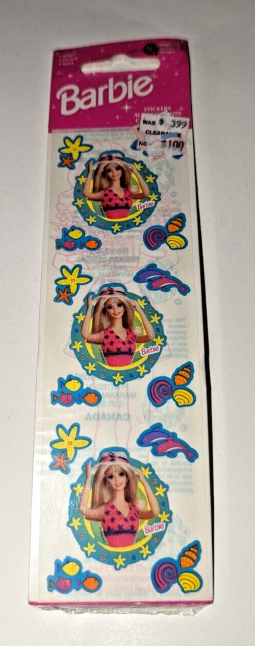 Pool Barbie Sticker Sandylion Stickers BARBIE Stickers New in Package 1 sheet Beach Themed ...