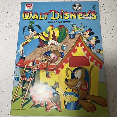 Walt Disney's Coloring book Vintage New Clean