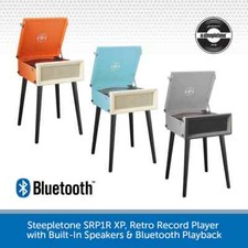 Steepletone SRP1RXP Bluetooth Record Player with Speakers Retro Vinyl Turntable