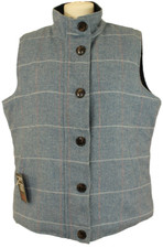 Thomas&co Ladies Size 18 Blue Tweed Gilet Bodywarmer
